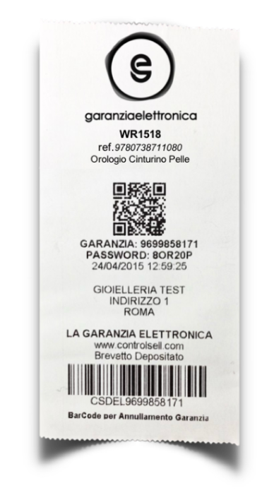 Esempio certificato garanzia elettronica